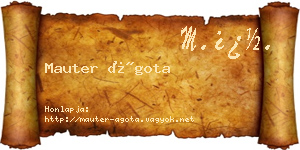 Mauter Ágota névjegykártya